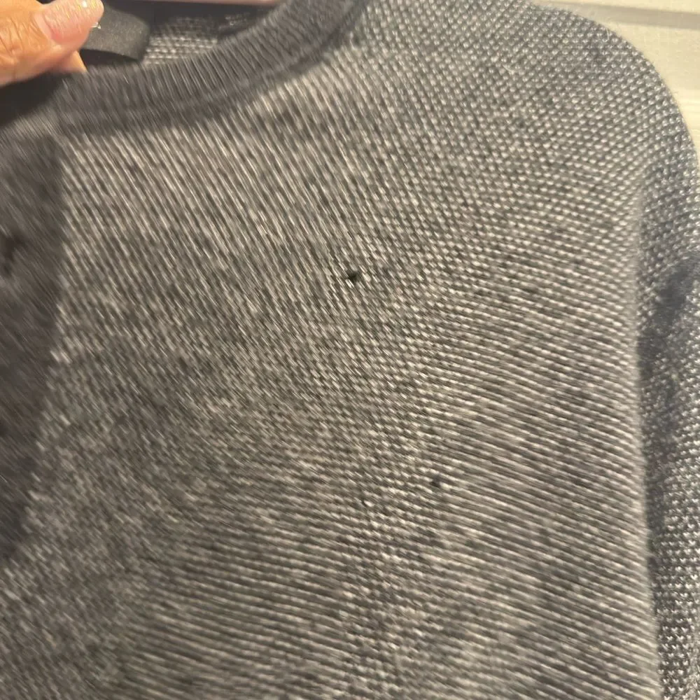 Vince Mens Sweater XXL Gray Heather Wool Cashmere Blend Henley Collar